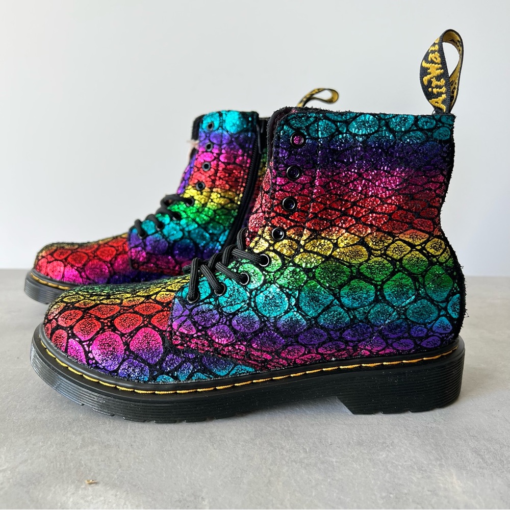 Dr. Martens 1460 Pascal Unisex Rainbow Croc Metallic Zip Up Suede Boots …